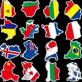 50Pcs Steaguri Naționale Autocolante Jucării Țări Harta Autocolant pentru DIY Scrapbooking Valiza de Călătorie de Bagaje, Laptop, Telefon de Fata Lipicioasa