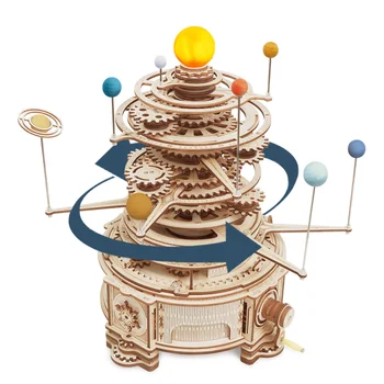 Robotime ROKR 316PCS Rotativ Mecanic Planetariu 3D din Lemn, Puzzle, Jocuri Asambla Modelul Kituri de constructie Jucarii Cadou pentru Copii Baieti