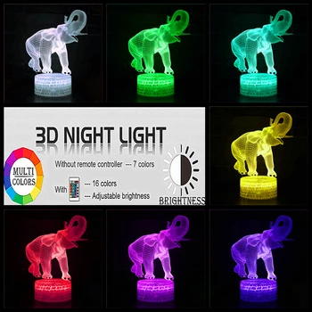 Creative 3D lumina de noapte animal serie acrilice desktop lumina de noapte fată băiat cadou de vacanță decorare dormitor noptieră lampa