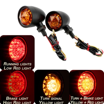 1 Pereche de Motociclete de Semnalizare Glonț Lumina Amber Diamond Lentilă LED Lumina de Frână Universal Retro Indicator Lampa de Funcționare a Lămpii