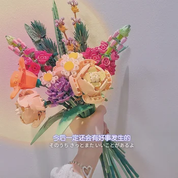 ÎN STOC MOC Romantic Rose Buchet de Flori Blocuri Compatibil 10280 Ziua Îndrăgostiților Flori Cadou Pentru Iubita Jucarii Place